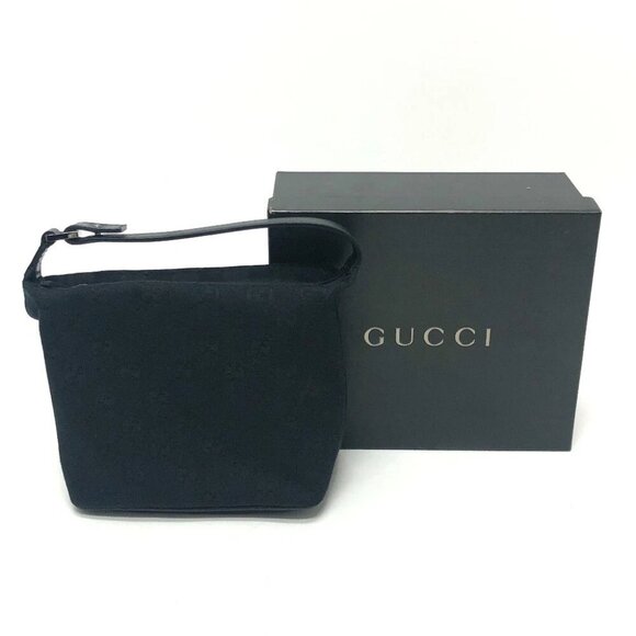 GUCCI 039-1147 GGCanvas Pouches, Multi-case Mini Cosmetics Pouch GGCanvas Black - Picture 1 of 16